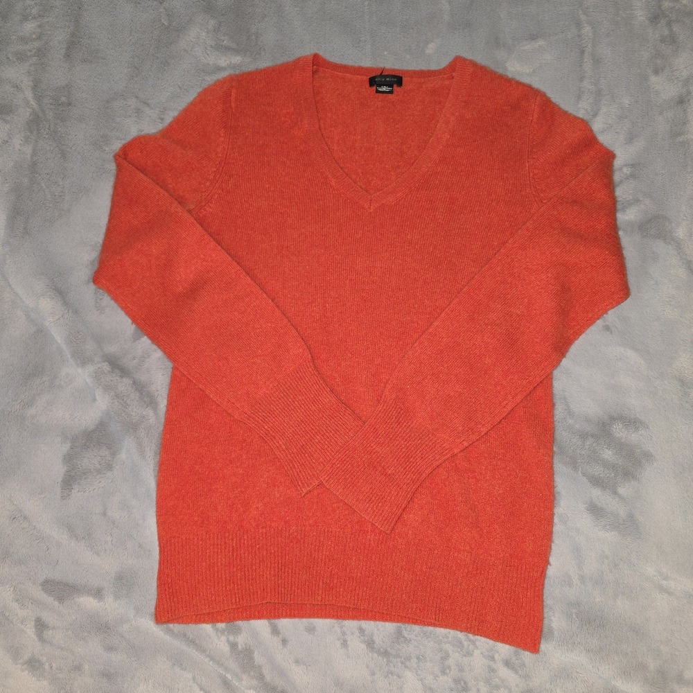 Only Mine Womens Cashmere Sweater Size Small Red Pullover 2 Ply Quiet Luxury